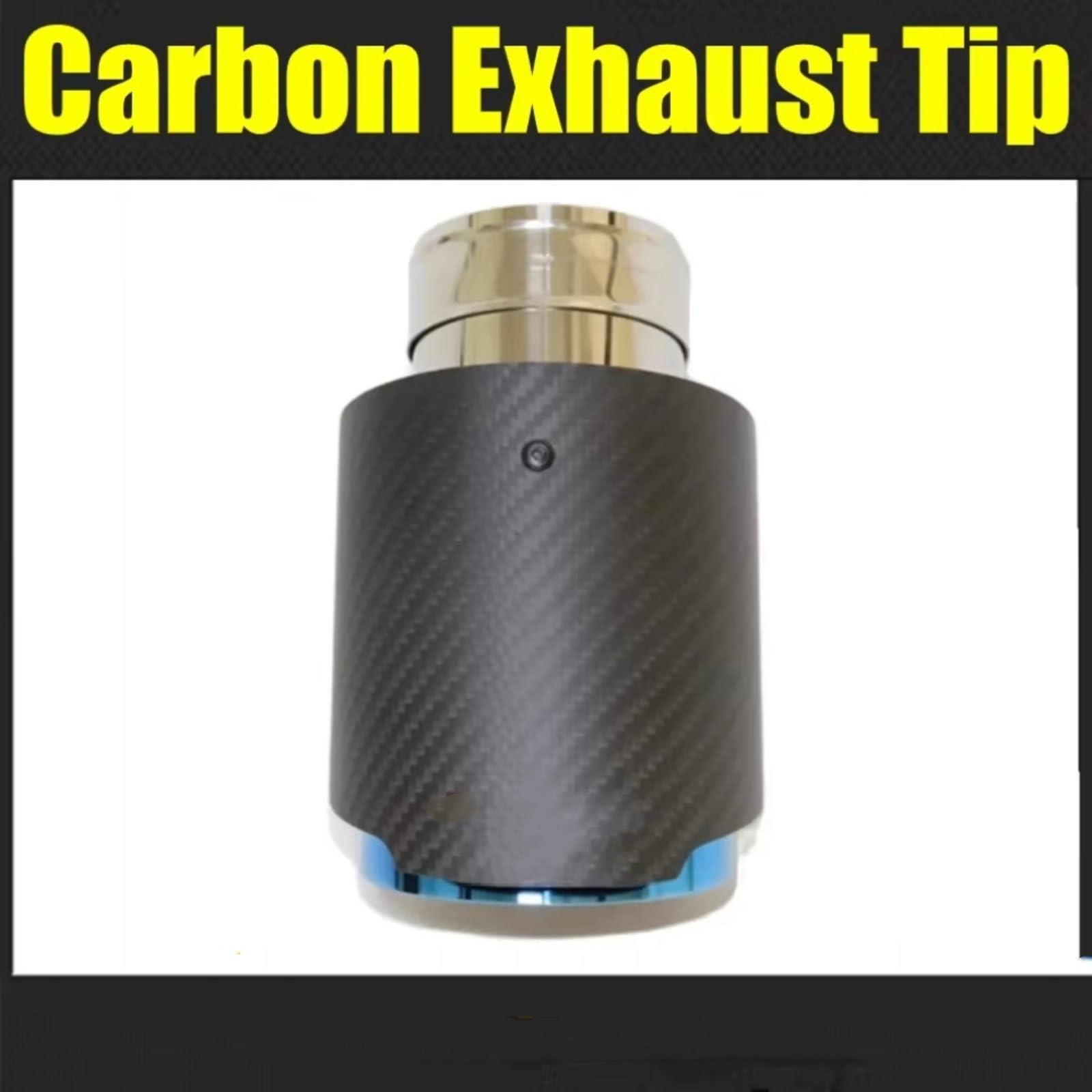 Terminales Escape Escape Punta Silenciador Carbono Mate Para Coche Silenciadores Universales Acero Inoxidable Color Azul 1Pieza