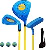 PGM Childrens Golf Club Set - Can Hit Real Balls, 3 Pieces Clubs Includes Wood, Iron, and Putter, Great for Beginner Boys and Girls, Instructional Training Set