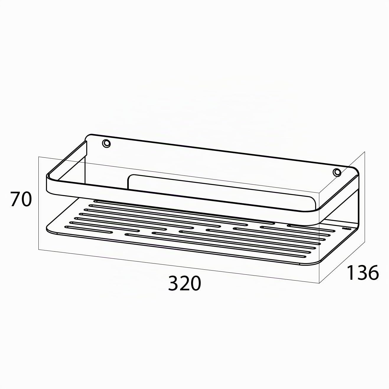 Tiger Caddy Duschkorb Rechteck groß, Duschablage aus Edelstahl, Duschregal mit viel Platz für Duschgel und Shampoo, Edelstahl, Oberfläche: Chrom