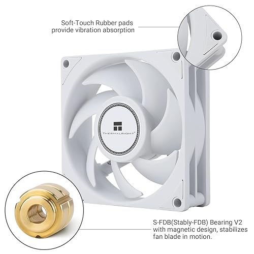 Miniatura 4 de Thermalright TL-B8W - Ventilador de CPU para computadora ventilador silencioso de 4 pines ventilador silencioso de 3150in velocidad de 2200 rpm