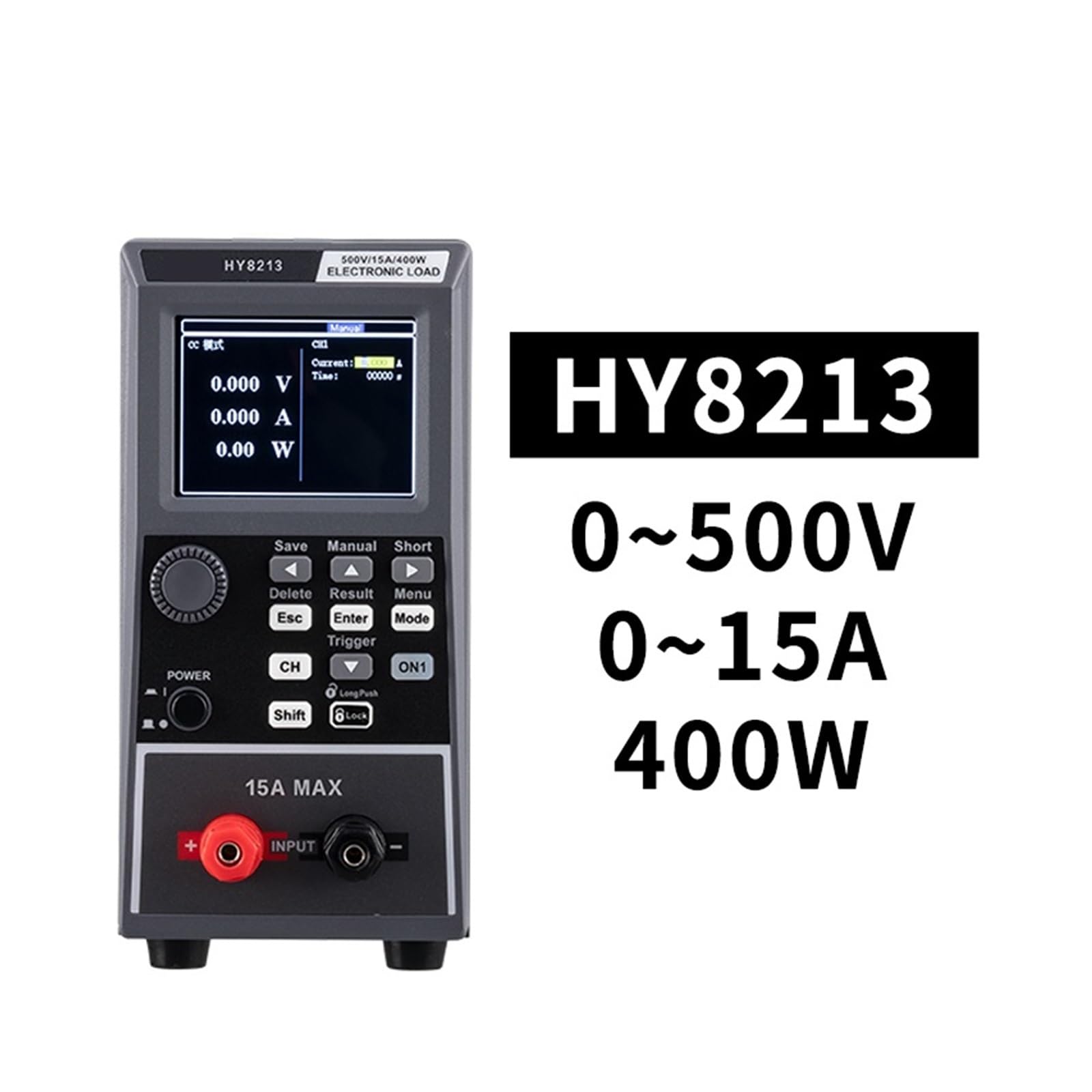 Probador de baterías de Coche, Probador de Capacidad batería Plomo Litio Prueba Carga electrónica CC programable Carga/Descarga 400W(HY8213)