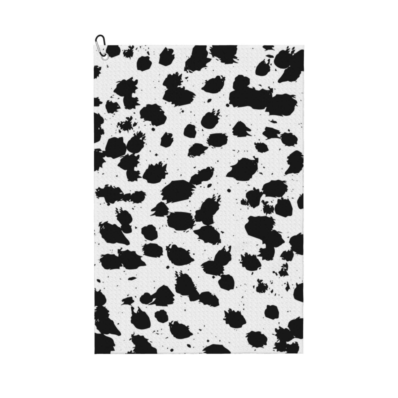 Hnnkloy Dalmatian, 16x24 in Portable Waffle Golf Towels with Carabiner Clip for Golf Bag