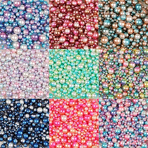 1150 Pezzi Perline per Braccialetti, Perline Rotonde Sfuse, Perle di Plastica, con Buchi,Perle Bianco, 3,4,5,6,8,10,12 MM, per