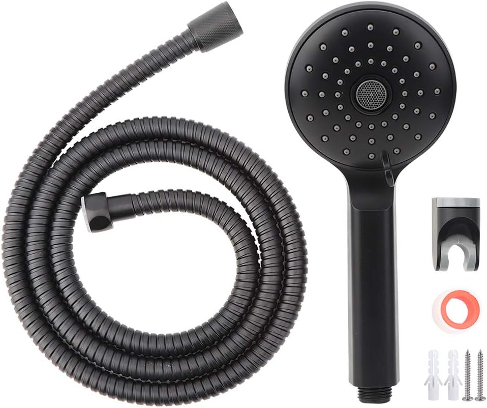 Handheld Shower Matte Black Showerhead Kit With Showerhead Holder Bracket Hose Bathroom Tools