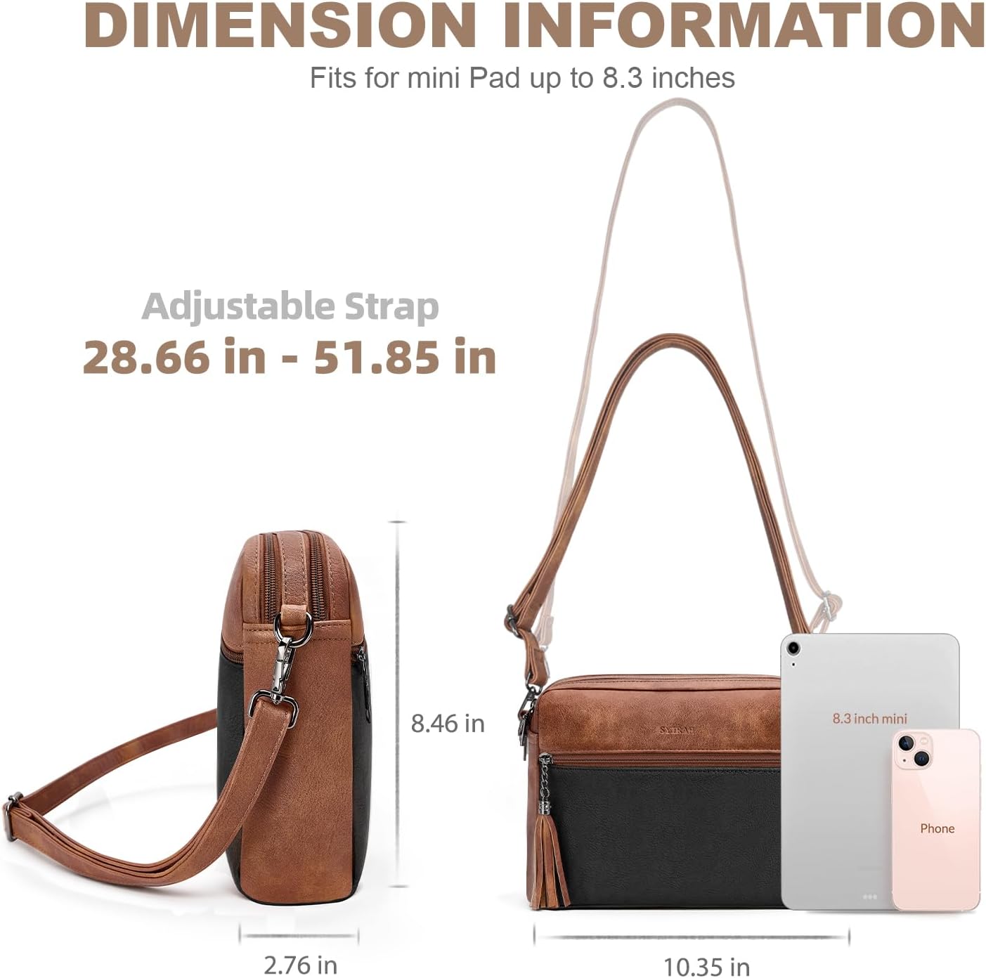 Crossbody Bags for Women, Lightweight Medium Crossbody Purse, Soft Leather Purses for Women Shoulder Handbags - Image 5