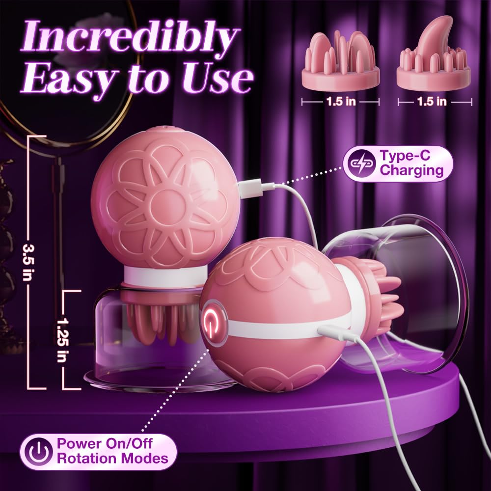 Sex Toys Nipple Toys 4-in-1 Nipple Vibrator Sex Toy Women 10 Powerful Rotation Modes, Adult Toys juguetes sexuales Sex Toys Vibrating Rose Nipple Clamps Adult Sex Toy for Women Couples