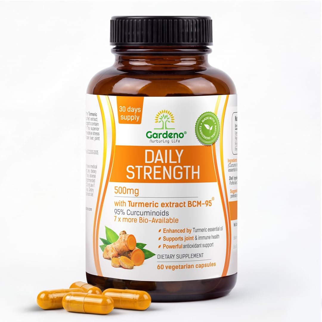 Curcumin Turmeric BCM-95ยฎ 500mg, 95% Curcuminoids, High Absorption Formula for Joint Support, Inflammatory Response & Immunity, Non-GMO, Halal, Vegetarian - 60 Capsules
