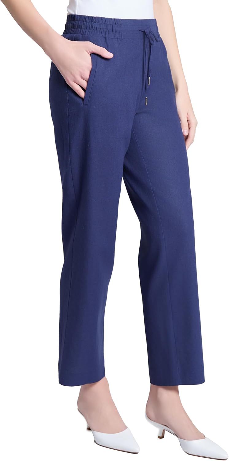 Jones New York Womens Plus-Size Pull-on Linen Pant - Image 2
