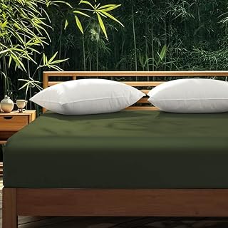 Gezu Baumwollesatin Spannbettlaken 180x200cm Mako Satin Grün Olivgrün