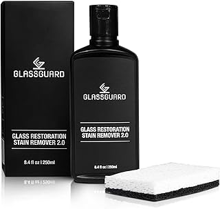 GLASSGUARD Glass Restoration Stain Remover to Clean Shower Doors | Glass Cleaner for Hard Water Stains, Water Spot, Soap S...