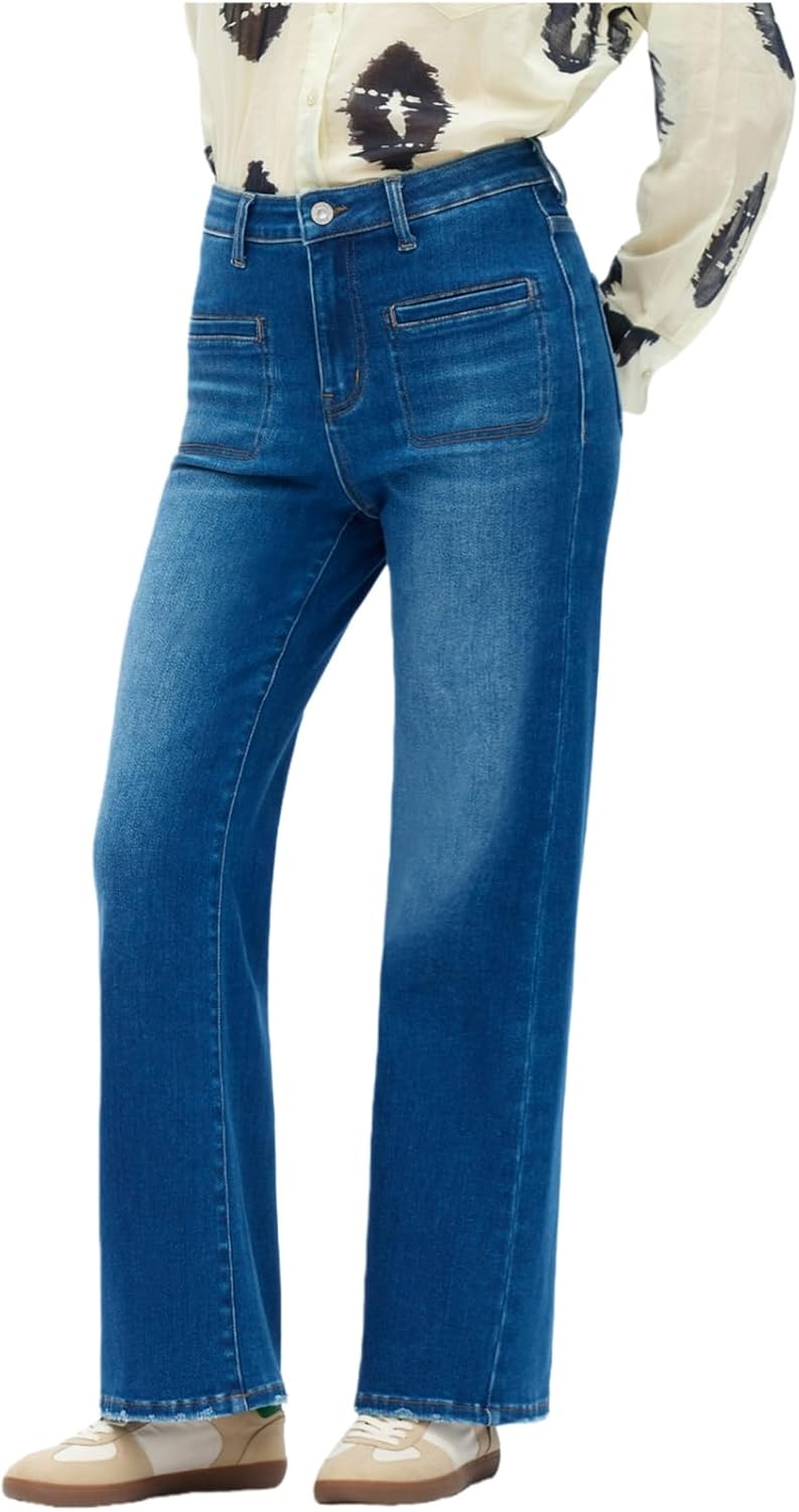 ONESO Wide Leg Baggy Jeans for Women High Waisted Stretchy Jeans Trendy Relaxed Straight Curvy Jean Casual