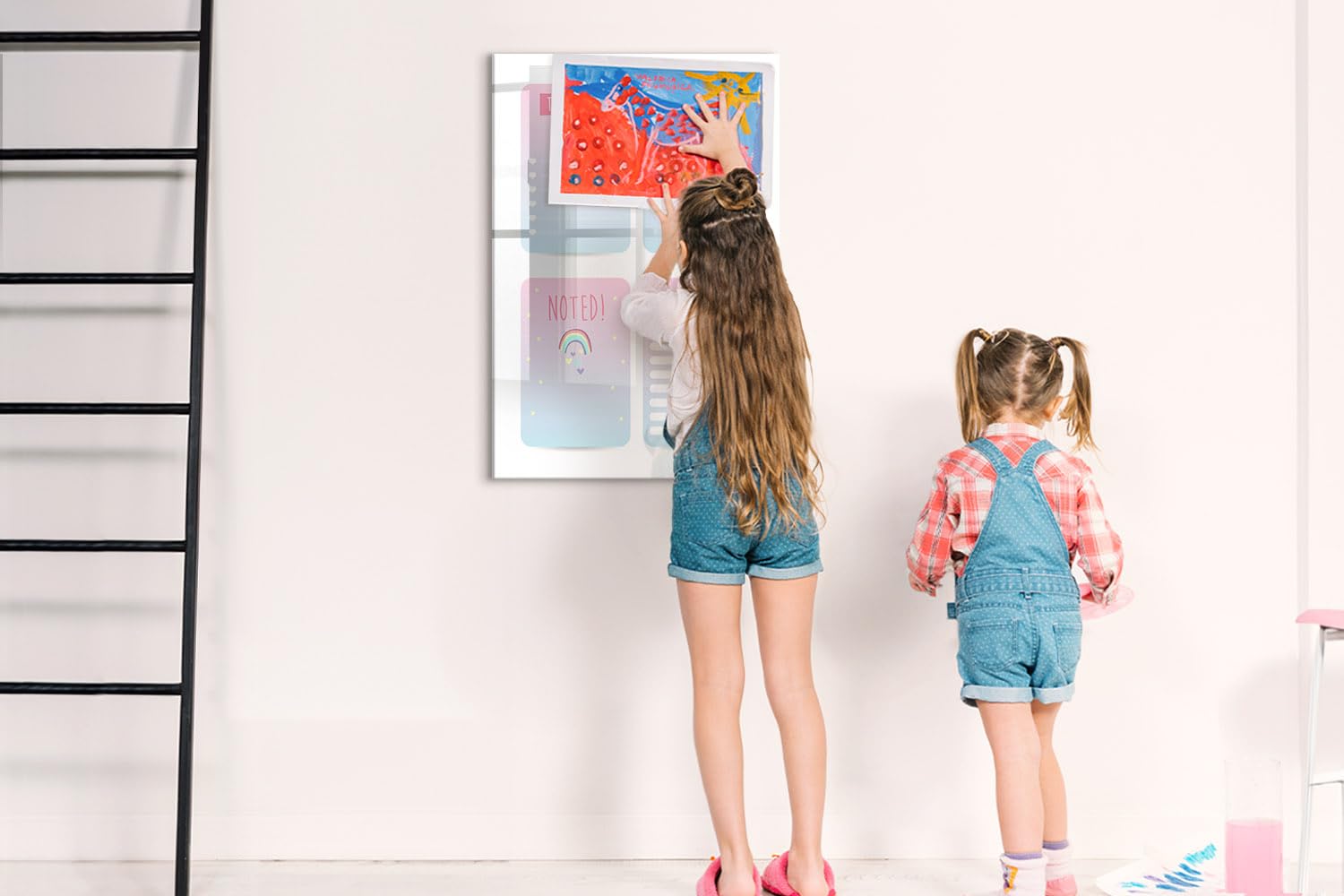 Lavagna Magnetica Elegante in Vetro | Include Magneti Ultra Forti, Pennarello e Gomma | Casa, Ufficio, Scuola e Studio - 60x40 - Agenda settimanale