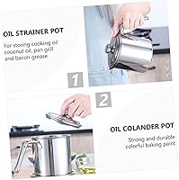 Vista 2 de Colador de aceite de acero inoxidable 304 con mango para olla de grasa y red de filtro extraíble para una fácil limpieza