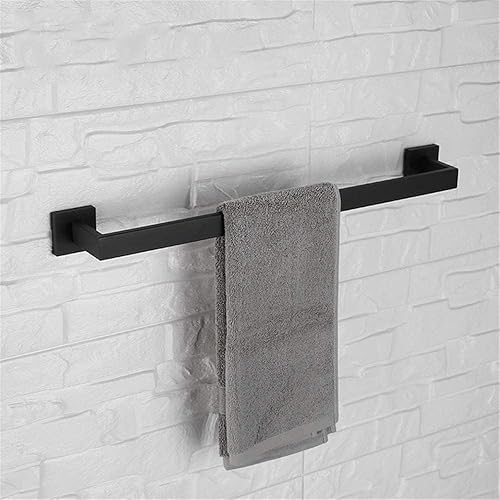 Miniatura 5 de PAHSFS Toallero negro de 16 pulgadas  SUS304 de acero inoxidable para baño  Toallero negro mate montaje en pared