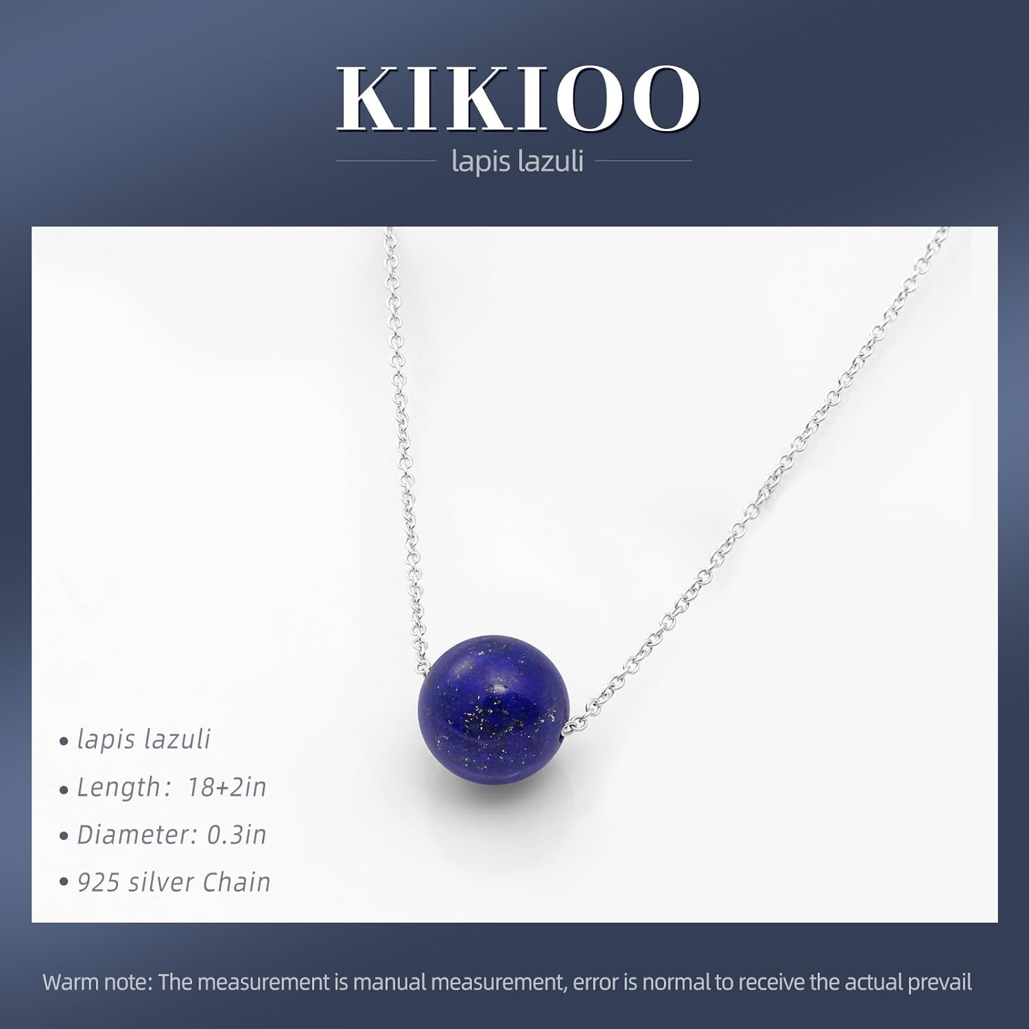 lapis lazuli necklace,genuine lapis lazuli jewelry,18 + 2 Inch Adjustable 925 silver Chain, lapis lazuli necklace women Preferred Token - Image 6