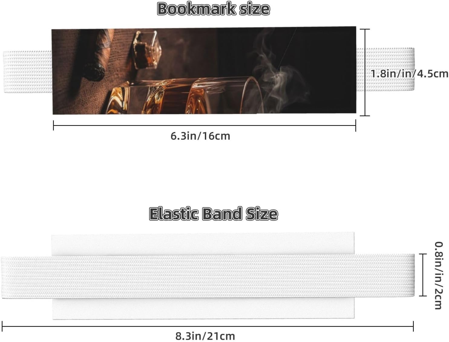 Cigar & Whiskey Pen Holder for Notebook, PU Leather Pen Sleeve Pouch for Gift, Detachable Bookmark Elastic Journal Pencil Holder Case - Hold 2-3 Pens, White image 3