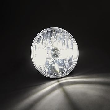 Octane Lighting 5 3/4 Inch Crystal Clear Halogen Metal Headlight 55/60W Light Bulbs Low/Hi Beam Pair