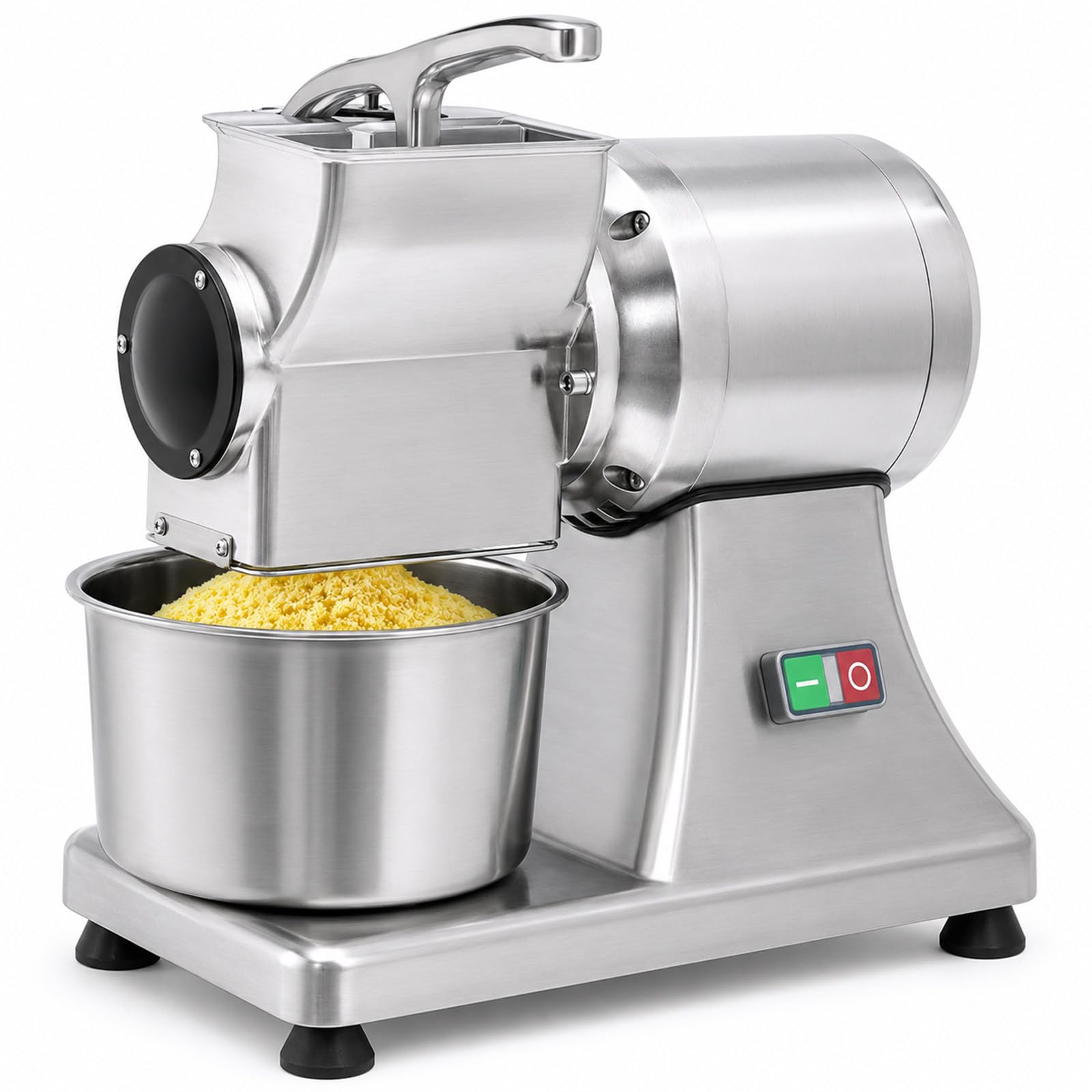 Grattugia Elettrica per Formaggio Professionale 550W, Fino a 40 kg/h, Tramoggia Inox 304, per Parmigiano, Formaggi Duri, Pangrattato e Pizzeria, Uso Quotidiano