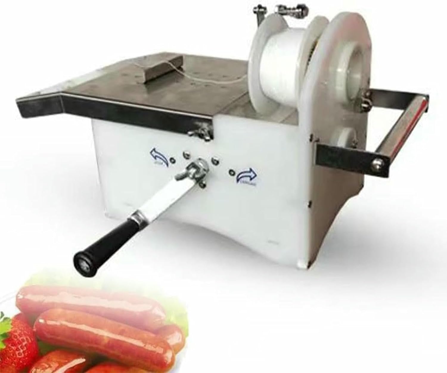Machine to Tie Manual Sausages, Automatic Cable Machine with Crank, Tool to Manually Dive, Machinery to Roller Hams, for Delicatessen, Home and Kitchen ~/