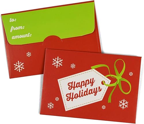 Guardian Sobres para tarjetas de regalo, 100 unidades, soportes para tarjetas de regalo, para Navidad y vacaciones, 2-12 x 3-58 pies, color rojo