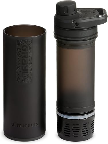 Miniatura 2 de GRAYL UltraPress - Purificador de agua y botella de filtro de 16.9 onzas para senderismo, mochileros, supervivencia, viajes (negro encubierto)