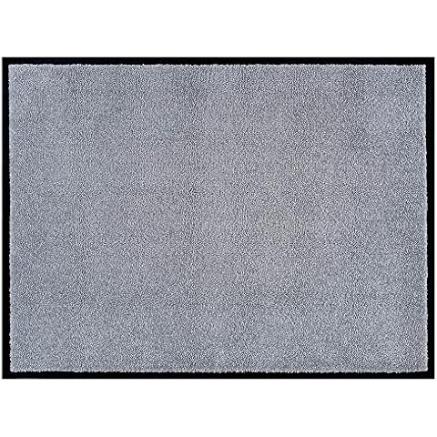 Hanse Home Washable Indoor and Outdoor Doormat Plain Doormat Dirt Trapper Mat Dirt Trapper Entrance Rug Non-Slip Sizes 60 x 80 cm Silver Grey Cover