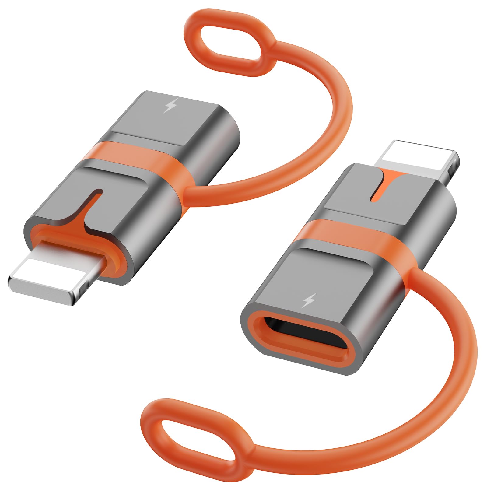 Zestiq USB C naar Lightning Adapter, 2 Pack Type C naar Lightning Adapter, Ondersteuning voor Opladen en Data-overdracht voor iPhone 14/13/12/11/iPad/Airpads, Niet voor Hoofdtelefoon/Audio/OTG