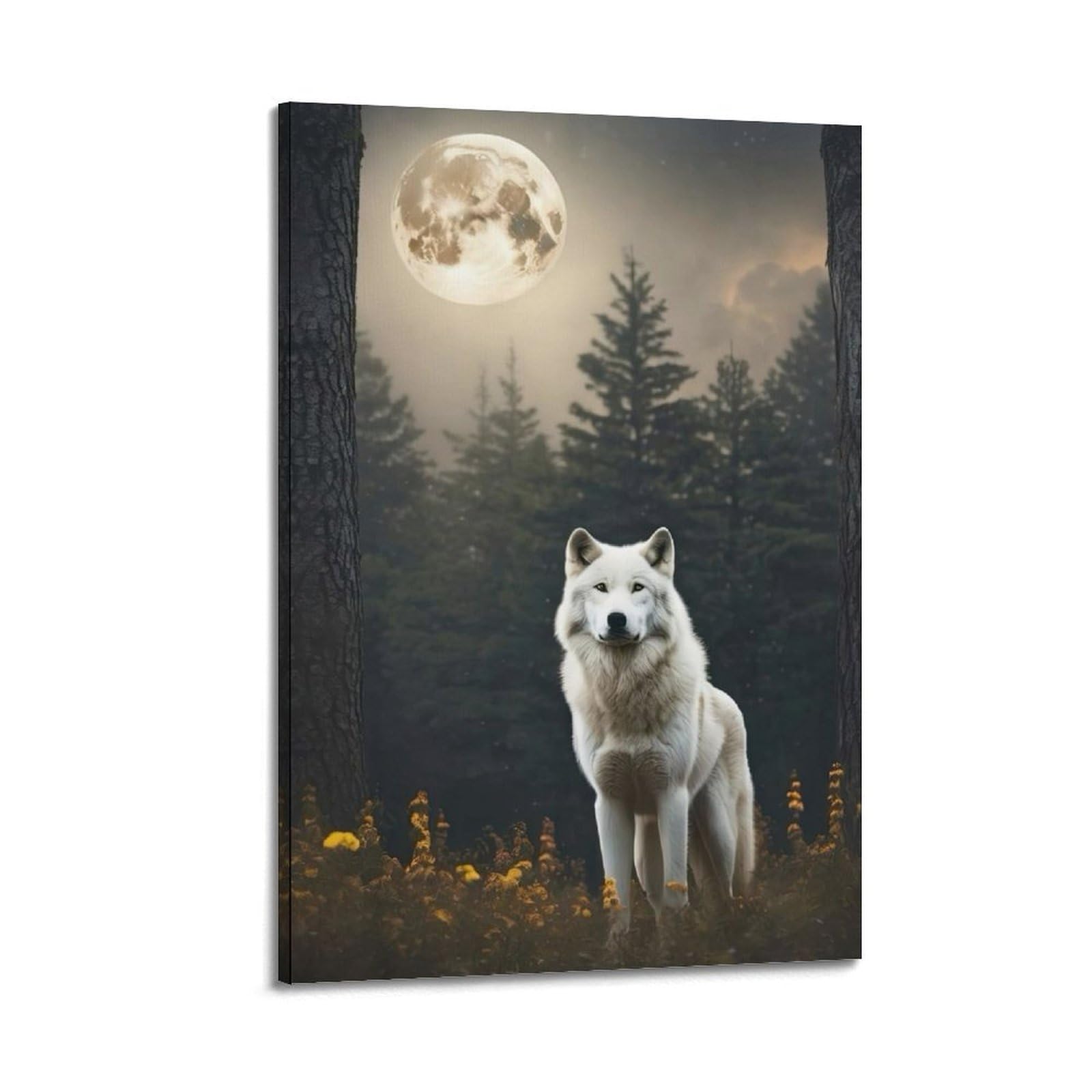 ZSZWHJ Animal Poster Arctic Wolves in The Forest Poster Decorative Painting Canvas Wall Posters And Art Picture Print Modern Family Bedroom Decor Posters 20x30inch(50x75cm)
