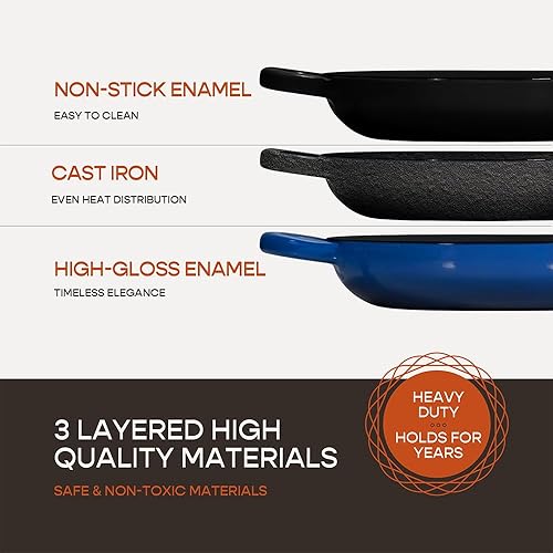 Miniatura 9 de Horno holandés de hierro fundido esmaltado para hornear pan de masa madre  Olla de 6 cuartos de galón con tapa  Juego de utensilios de cocina de