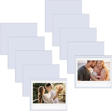 10 Pack Magnetic Photo Frames for Instax Wide Film, for Polaroid Photo 3.5x4.25 Fridge Photo Display Fits for Instax Wide 400/300/210/Wide EVO, for Polaroid Now/600/OneStep+ White