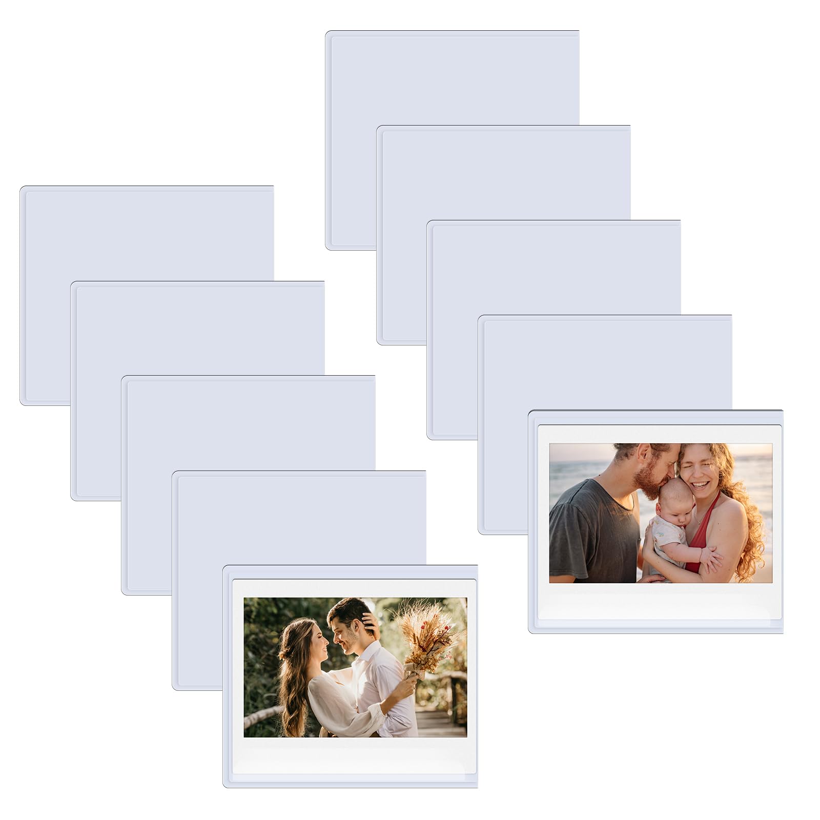 HIYQIN 10 Pack Magnetic Frames for Instax Wide Film, for Polaroid Now/600/OneStep+ Picture Frame, 3.5x4.25โ Photo Fridge Display Fits for Instax Wide 400/300/210/Wide EVO - White