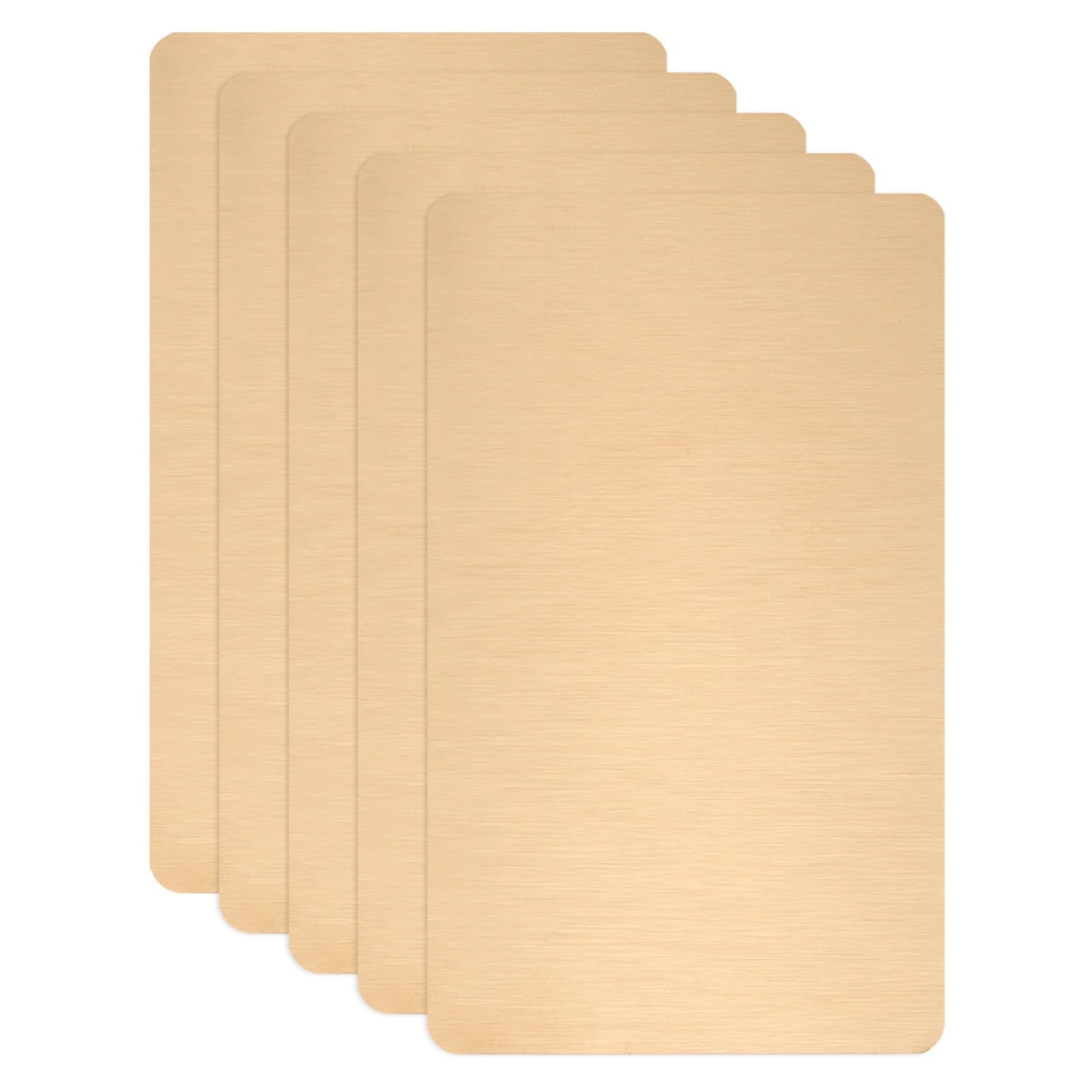 sourcing map 5pcs Metal Business Card Blanks 100x50x0.5mm Brushed Copper
