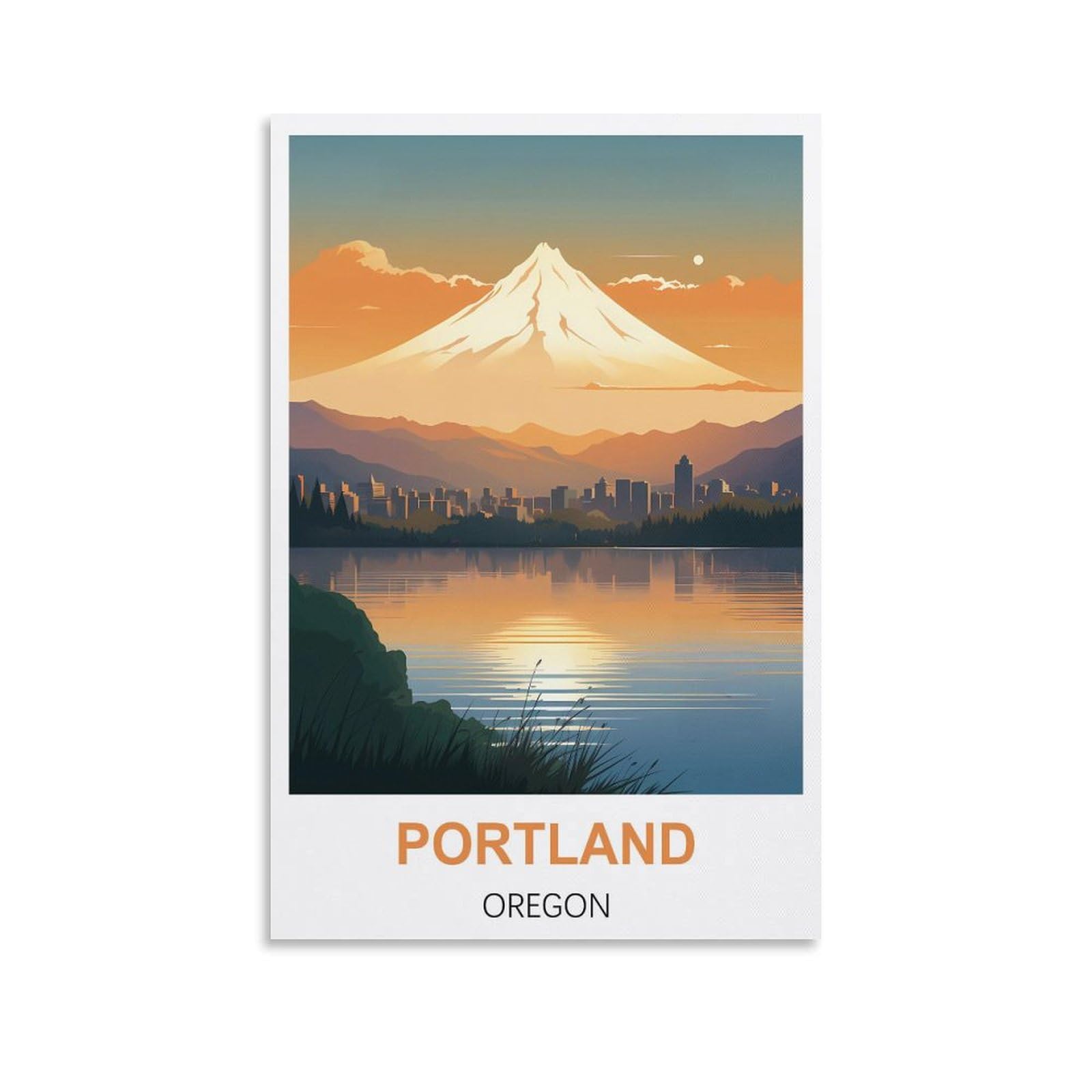 Metal Tin Sign Plaque Poster,Portland Oregon,Personalized Vintage Style Retro Tin Sign Custom Sign for Wall Outdoor, Indoor, Street, Office 30x30cm