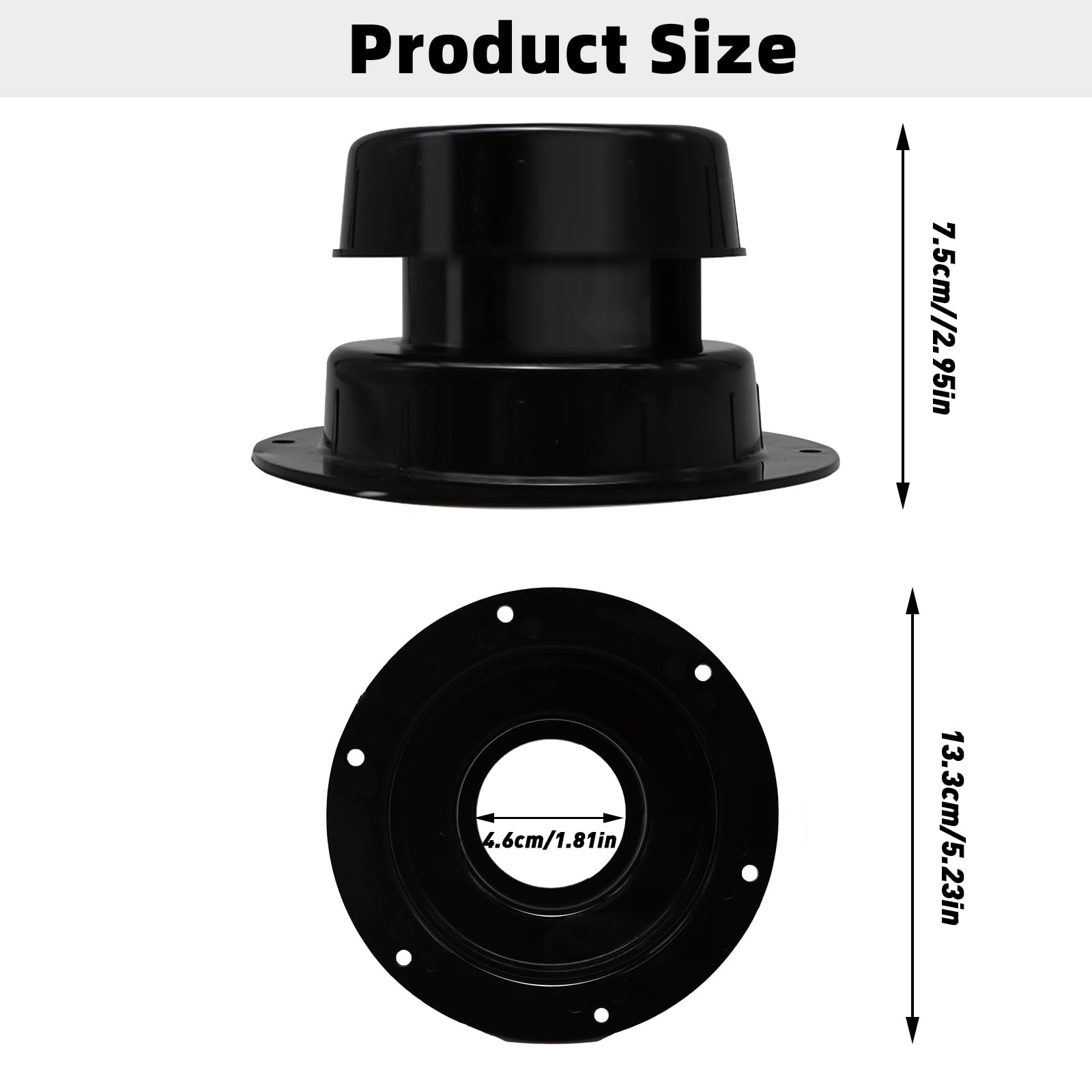 Alreczio RV Plumbing Vent Caps - 3 Pack Black Replacement Covers For 1" To 2-3/8" Pipes, Camper Trailer - View #5