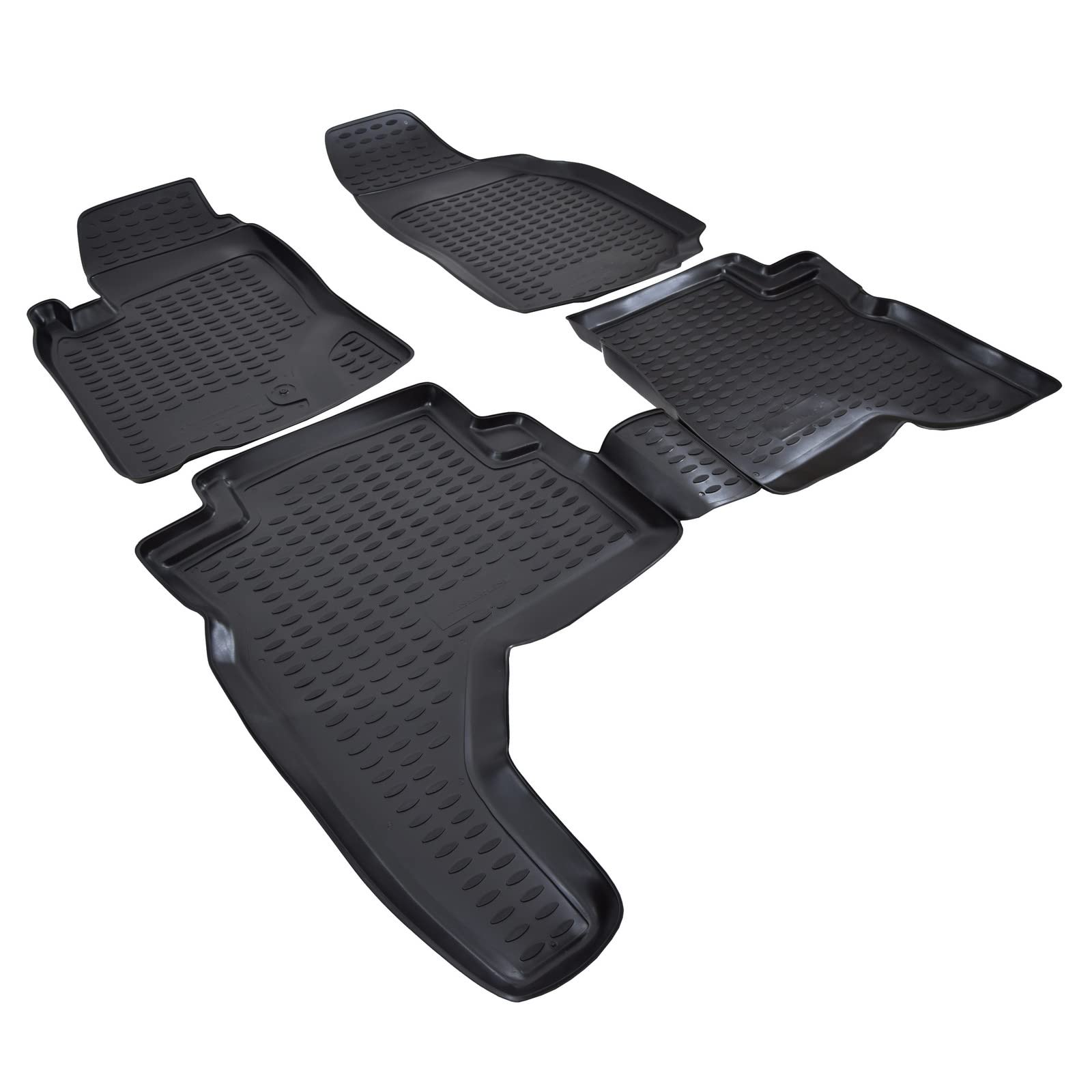 J&J AUTOMOTIVE 3D Tapis de Sol en Caoutchouc sur Mesure pour Mitsubishi L200 1998-2005, Premium, Bord Haut, Noir, Antidérapant, Toutes Saisons
