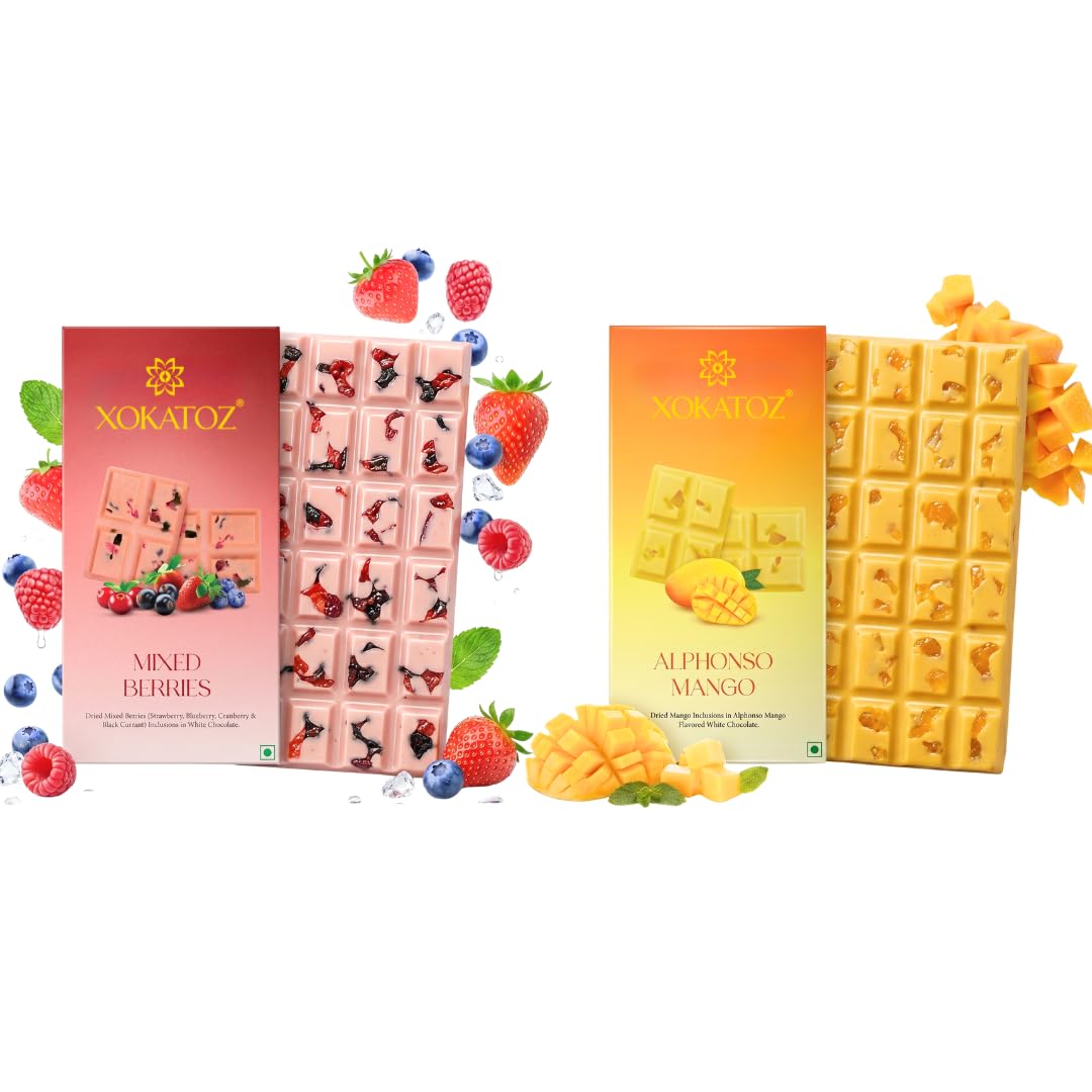 【ちょこページ】 XOKATOZ Exotic Premium Chocolate - 1 Mixed Berries and 1 Alphonso