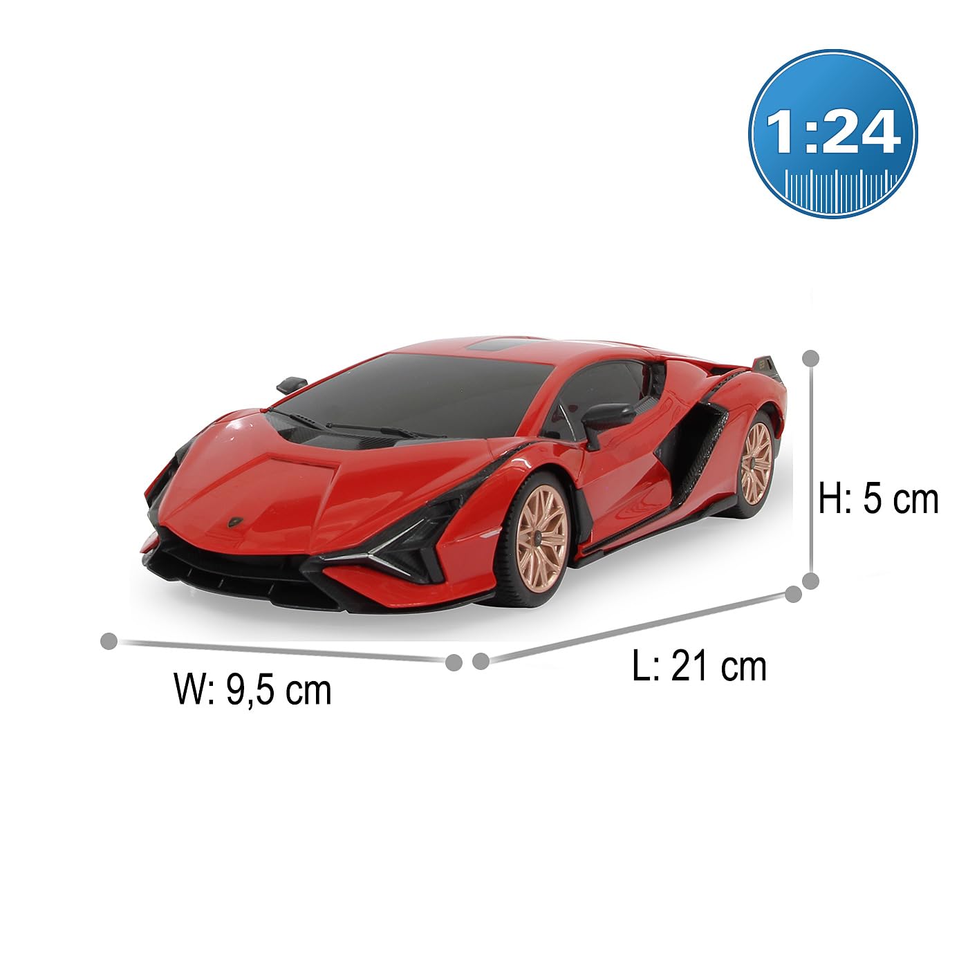 JAMARA 403126 - Lamborghini Sián FKP 37 1:24 Rosso 2,4GHz - velocità 7 Km/h