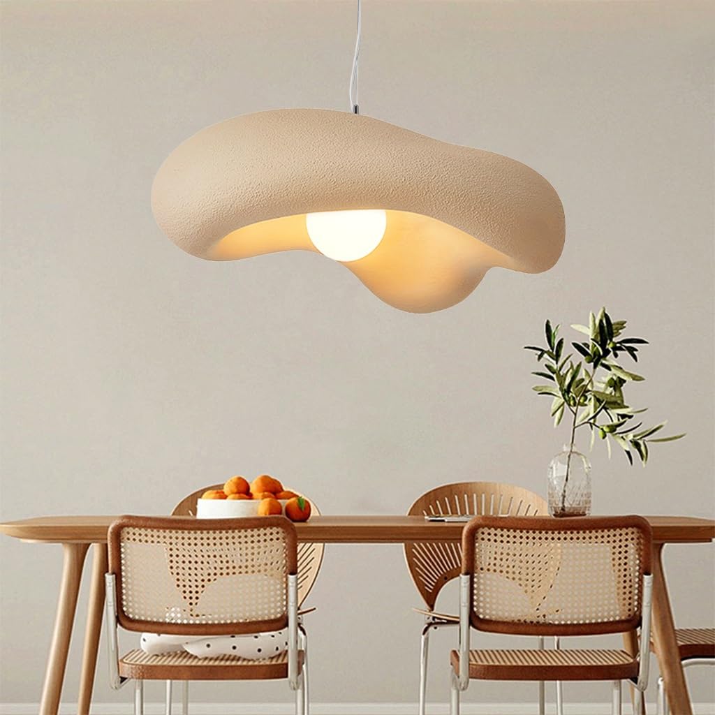 Lumière Suspension Moderne Wabi Sabi Lampe Suspension Créative Unique En Forme De Nuages E27 Lustre Réglable Pour Salle À Manger Cuisine Îlot Éclairage Bracken Brown(30cm)