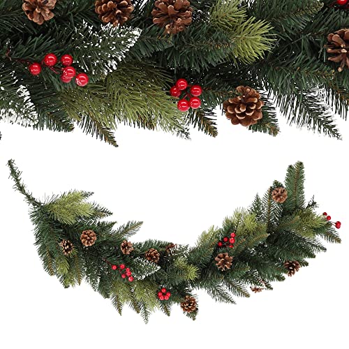 KADAX Ghirlanda decorativa in pino, lunghezza 115 cm, ghirlanda natalizia artificiale in pellicola di PVC, decorazione per camino, decorazione natalizia (Dancer)