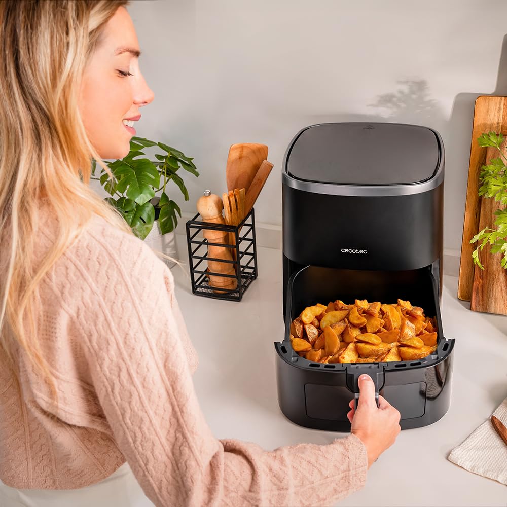 Cecotec Friteuse à Air sans Huile de 4 L avec Fenêtre Cecofry Fantastik Window 4000. Air Fryer. 1400 W, 9 Menus, Contrôle Tactile, Technologie PerfectCoo, 80-200ºC, Temps Ajustable | Avec fenêtre Cecofry Fantastik Window 4000, Air Fryer, 1400 W, 9 menus,