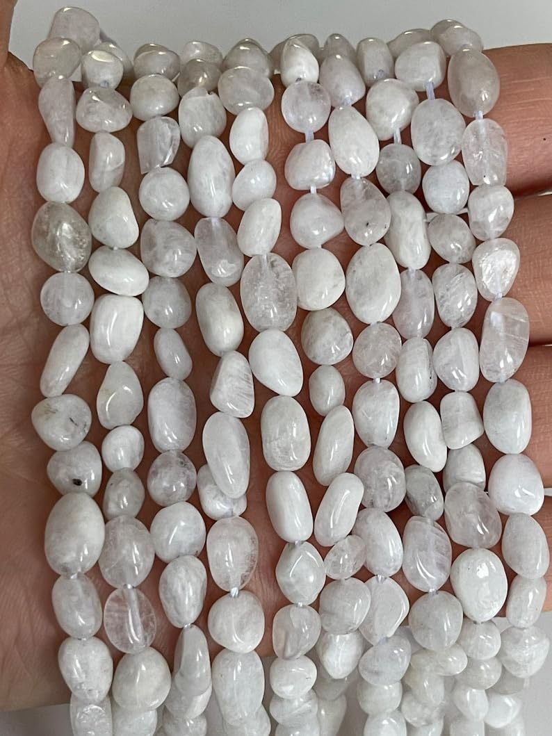 Pierre de lune blanche naturelle 6mm pour fabriquer un bijou à offrir