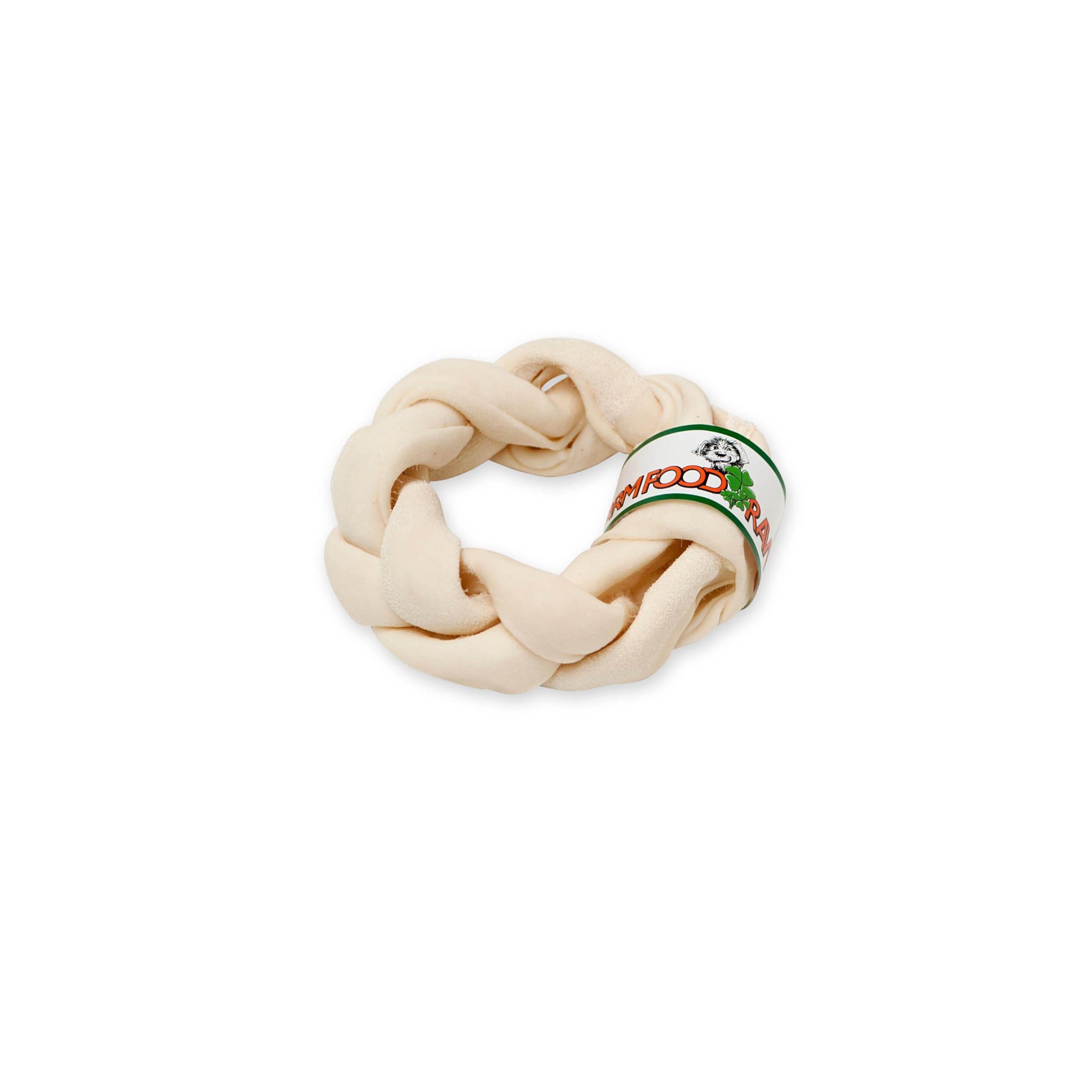 Farm Food Rawhide Dental Braided Donut Small 13-15cm