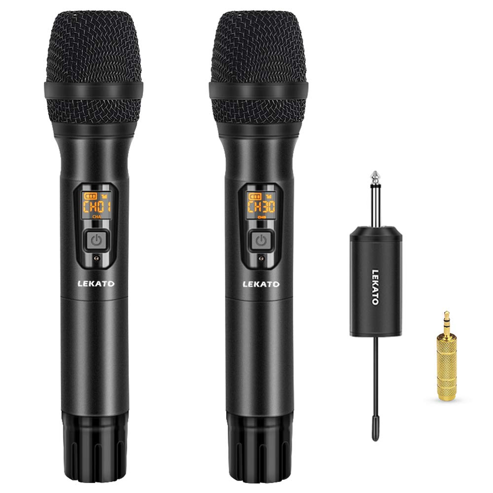 Buy LEKATO Wireless Microphone, Dual Dynamic Cordless Microphone