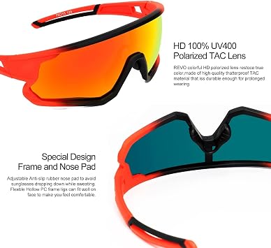 FMY Cycling Glasses Polarised Sports Sunglasses for Men Women
