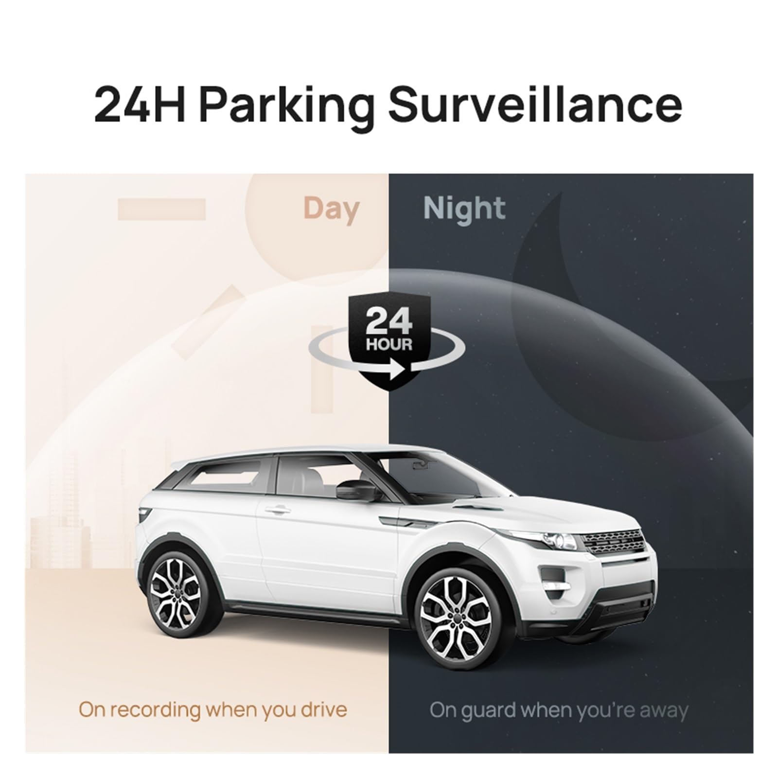 HD 1296P kamera na deskę rozdzielczą tryb parkowania 24H wideorejestrator samochodowy WIFI; Kontrola aplikacji Super Widzenie Nocne(M300 Gray,64GB SD Card)