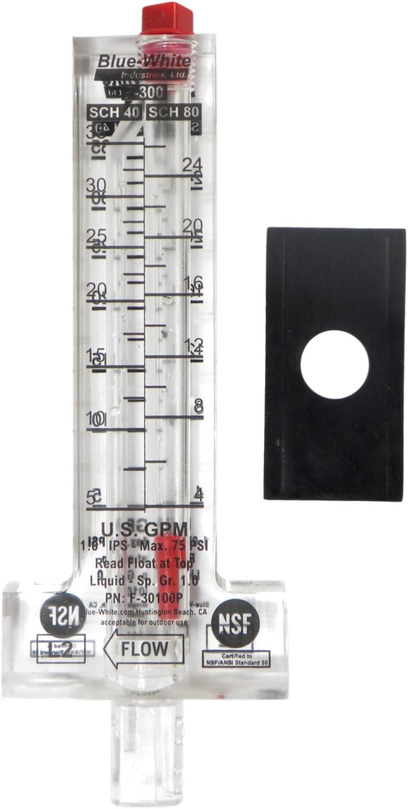 Blue-White F-30100P Horizontal Flow Meter