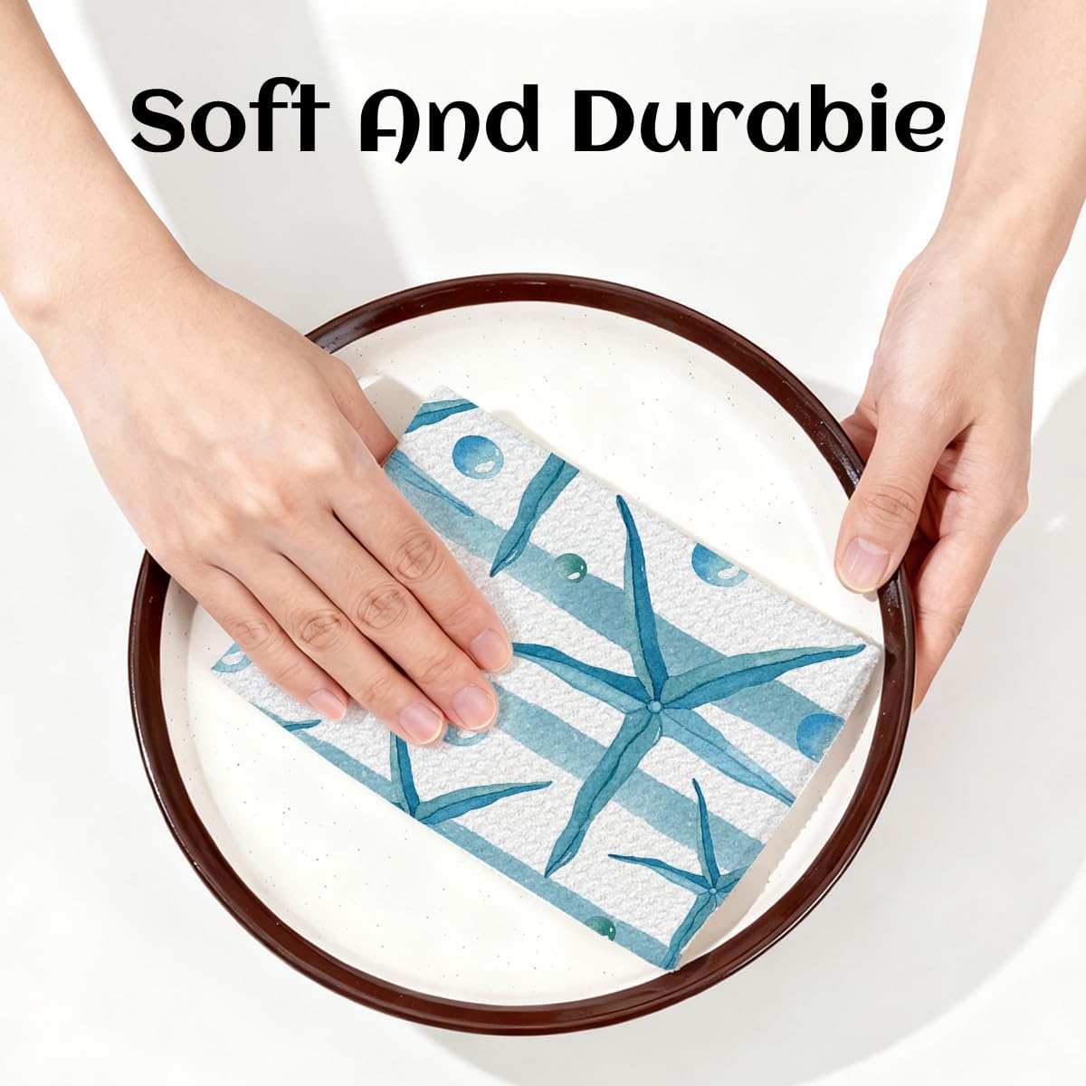 Summer Coastal Kitchen Towels, Summer Kitchen Bathroom Decor, Housewarming Gifts, Starfish Seashell Waffle Decorative Dish Hand Towel for Holiday Home Bathroom Bar Baking Set of 2 image 5
