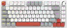 TECLADO MECANICO 75% PCYES ARKEUM - WHITE GHOST - SWITCH BLUE - AKWG75BBR