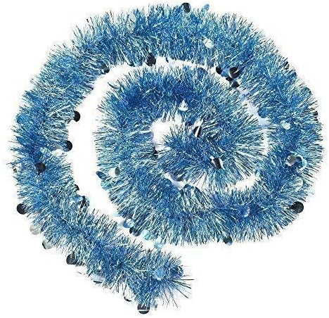 Robelli Thick Luxury Metallic Christmas Tree Tinsel Decoration - 2m (White)