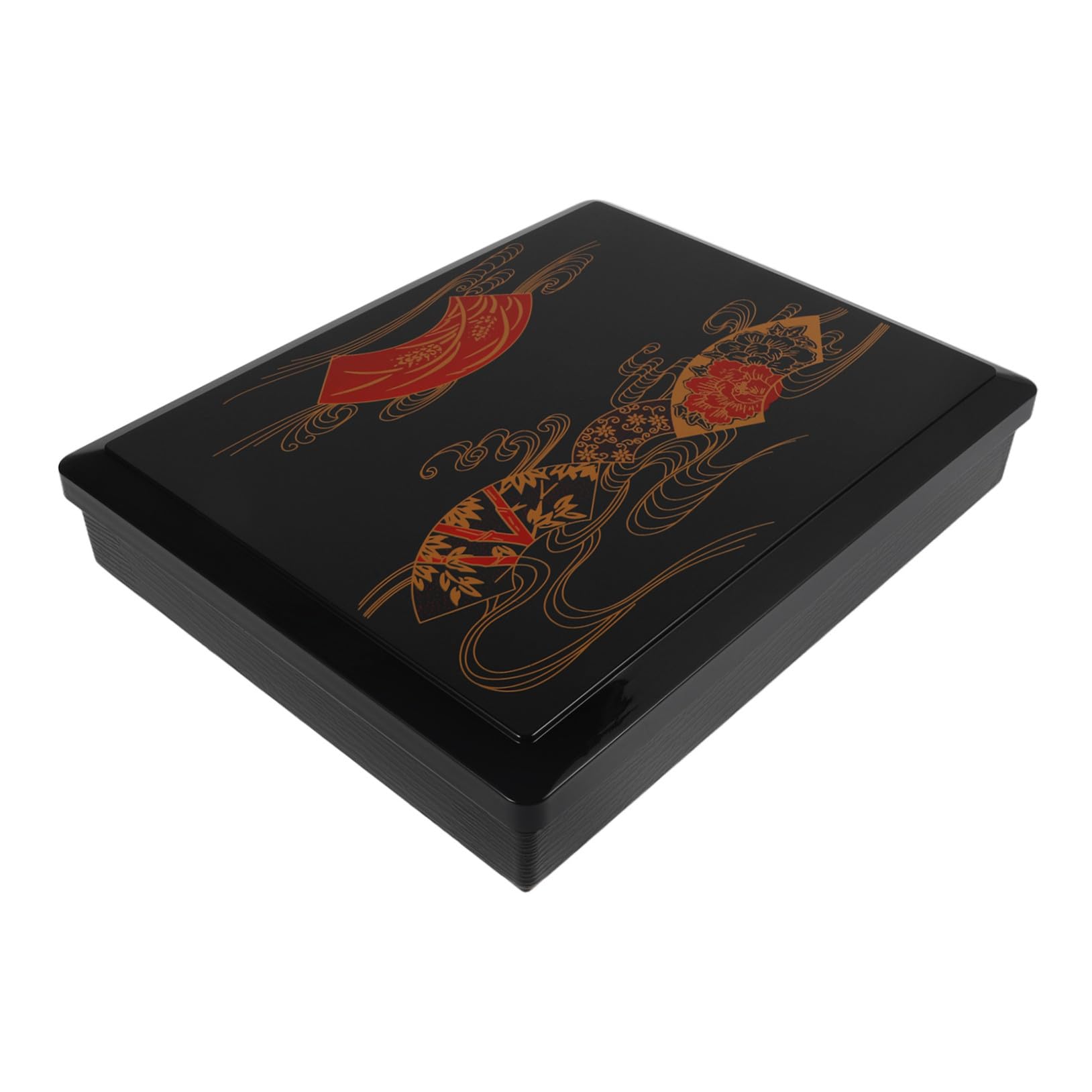 Boîte Bento Japonaise à 6 Compartiments, Plastique Réutilisable Noir